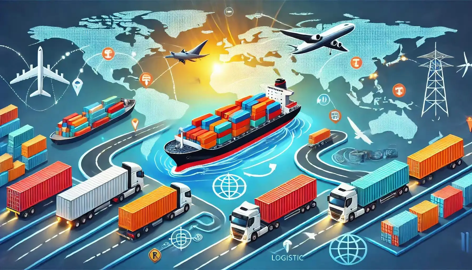 Cosmetics are transported from China to Russia through international logistics.