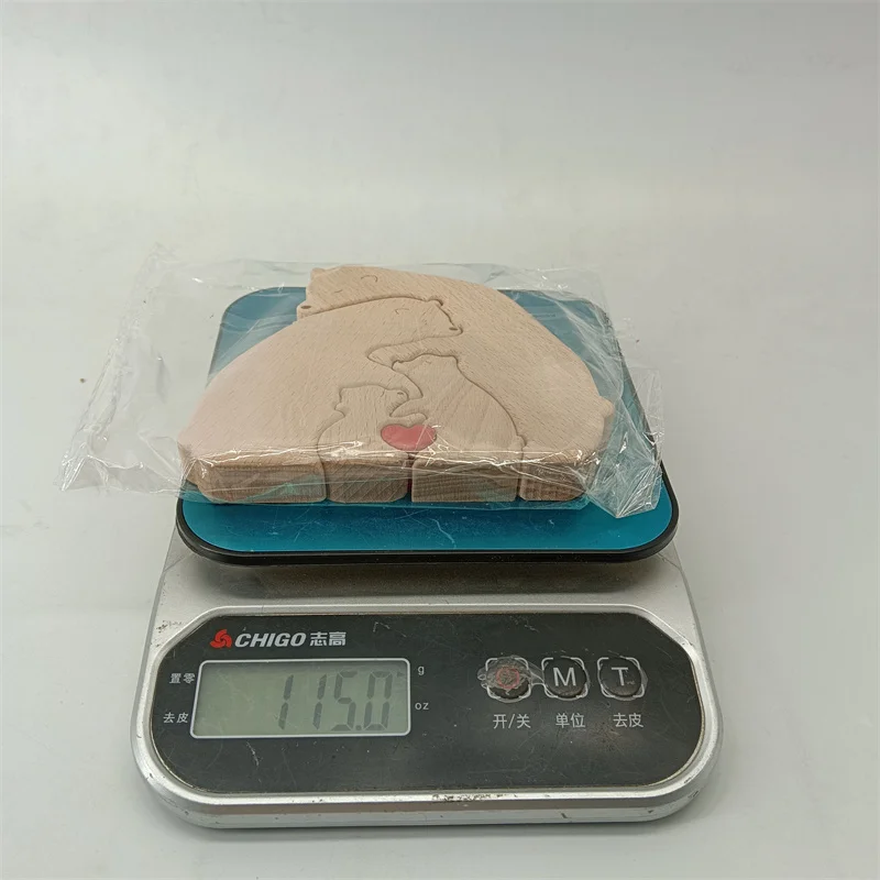 Custom Engraved Family Name Wooden Bear Family Puzzle Keepsake Gift Wooden Animal Family Puzzle for Parents