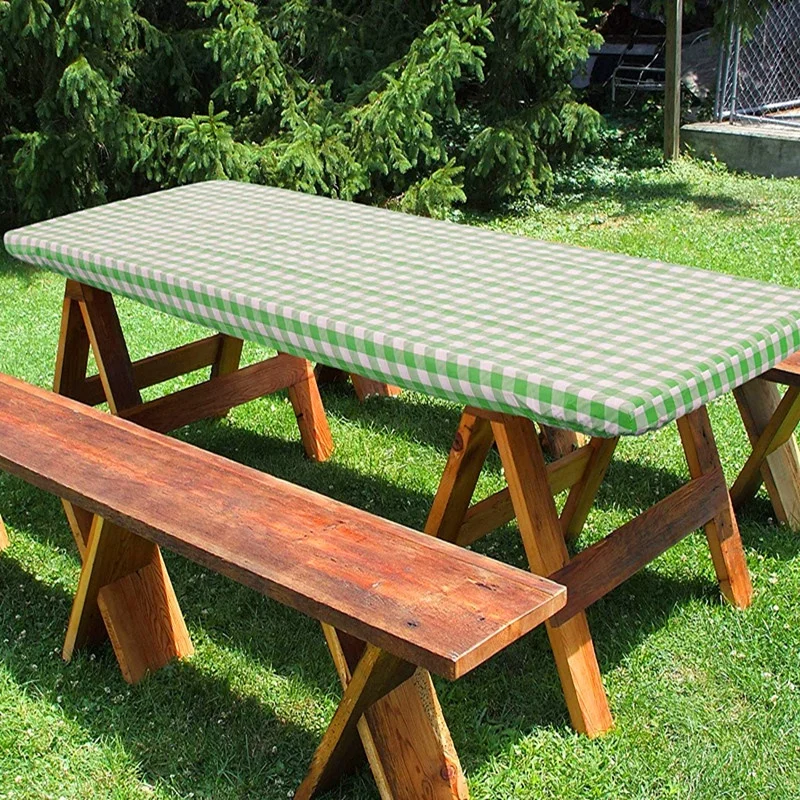 
High Quality Premium Flannel Backing Elastic Edged Plastic Cover Table 