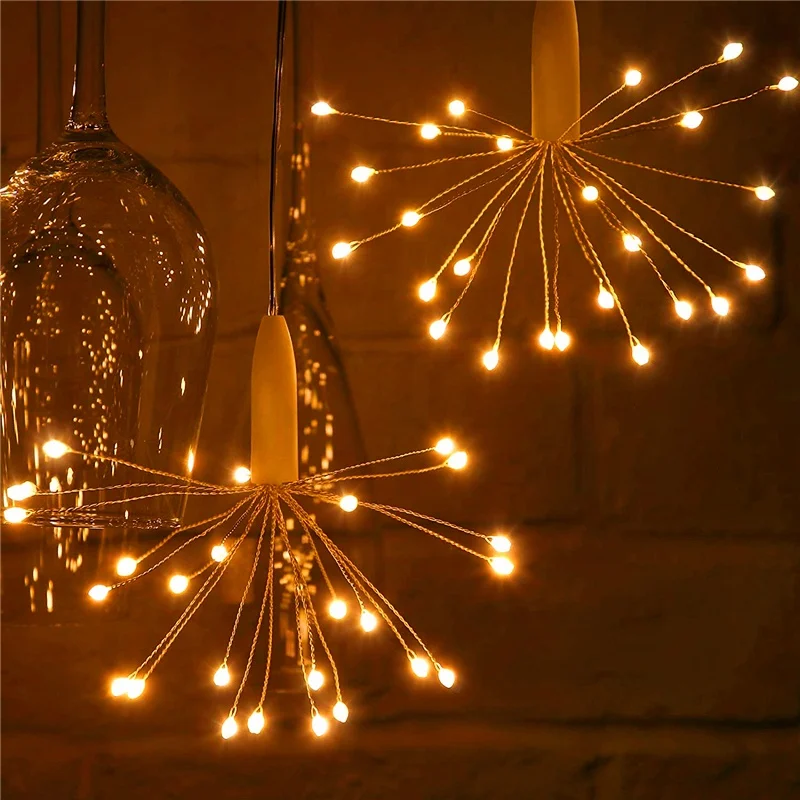 150 Leds usb operated eight functions remote control outdoor led firework fairy multicolor string lights for wedding christmas
