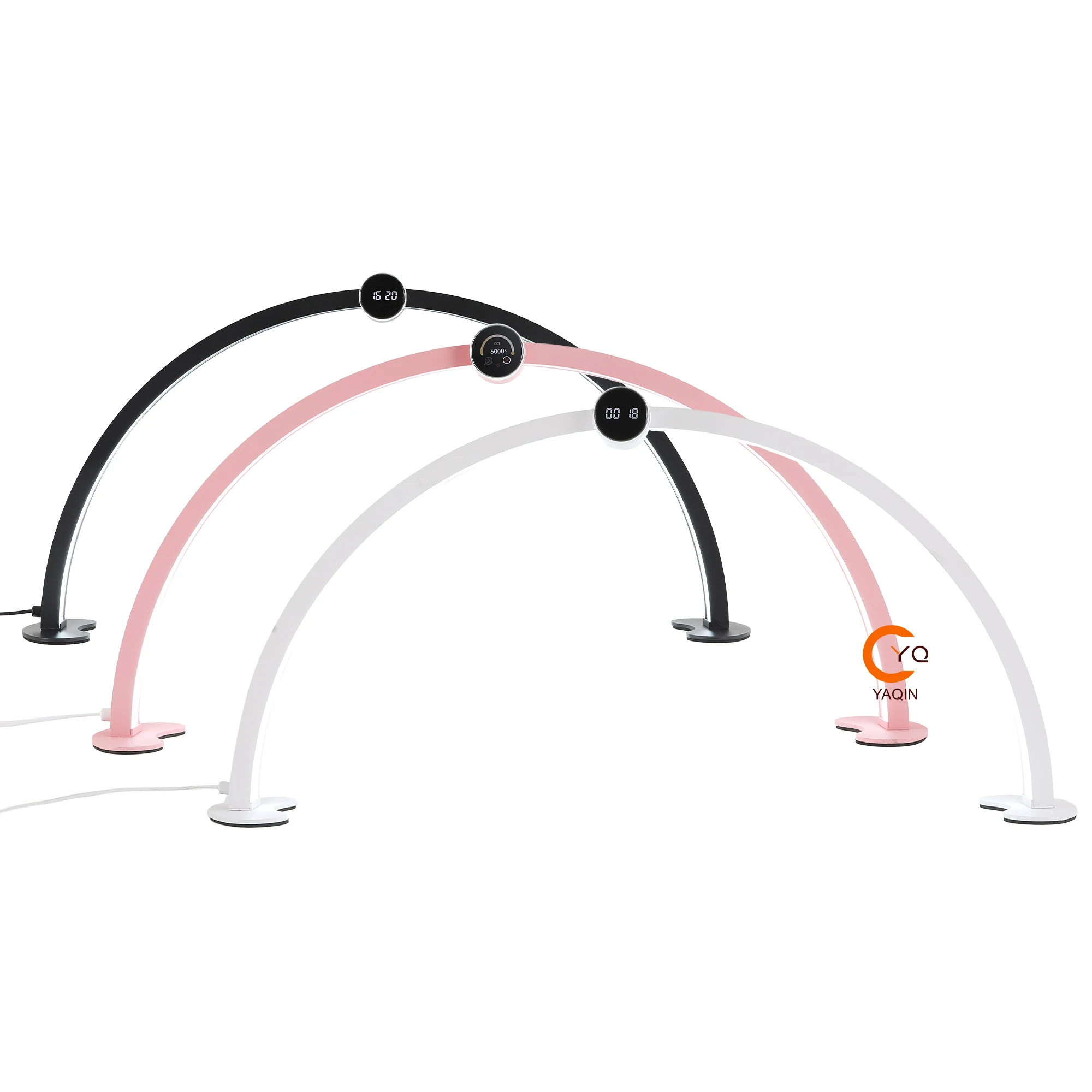 Middle Knob Switch Rhinestone Half Moon Nail Lamp Professional Customize Logo Gel Lamp Desk Display Screen Led Table Lamp