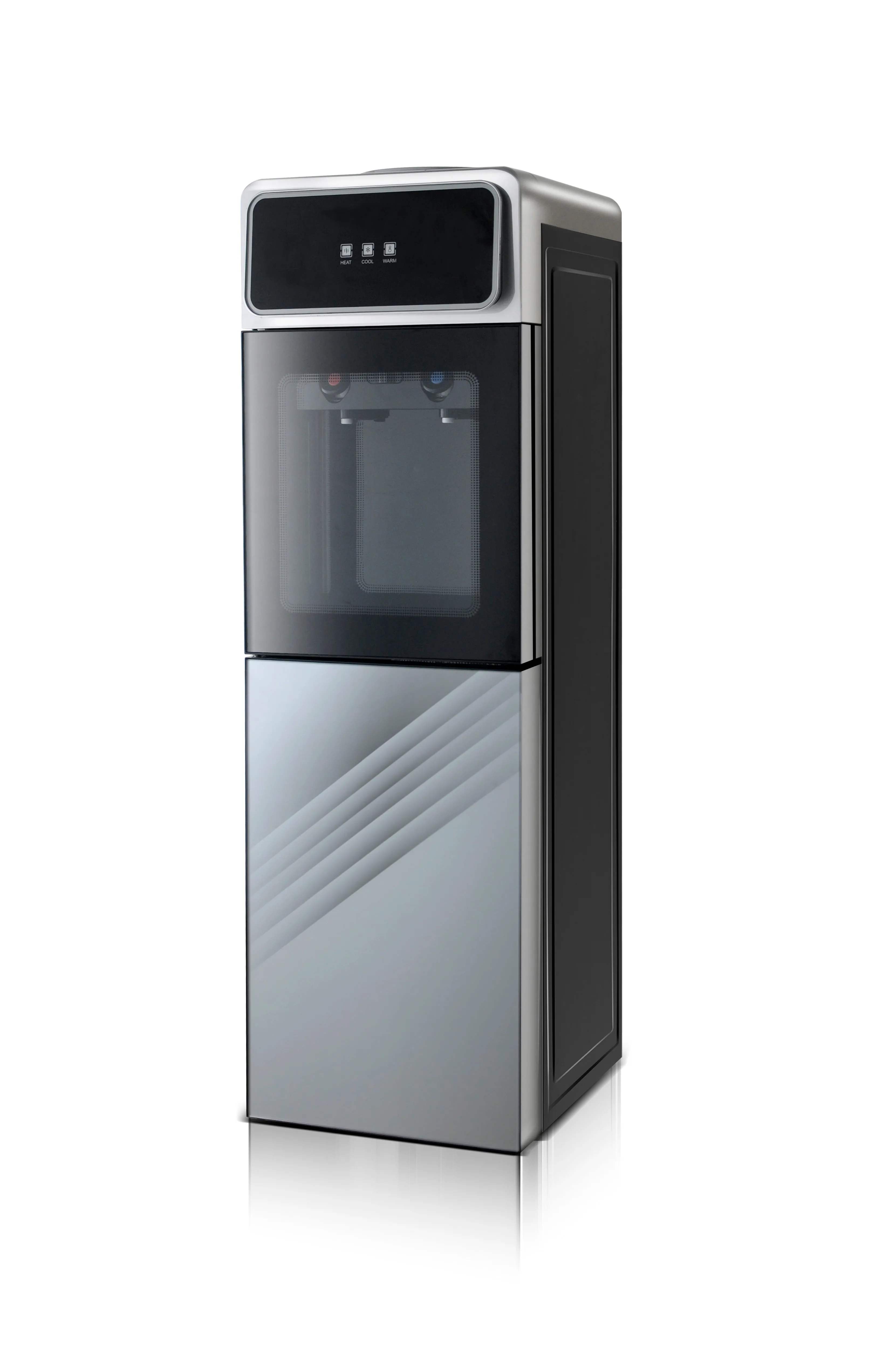 Glass Door Compressor Refrigeration Vertical Double Door Water Dispenser With Refrigerator