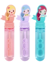 2022 Amazon kids small bubble toy bubble stick manufacturing 35ml mini mermaid bubble wand toy for children outdoor play