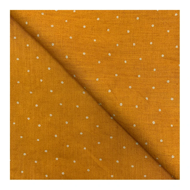 
Polka dot embroidered custom print 100 linen fabric for shirt OK43331 