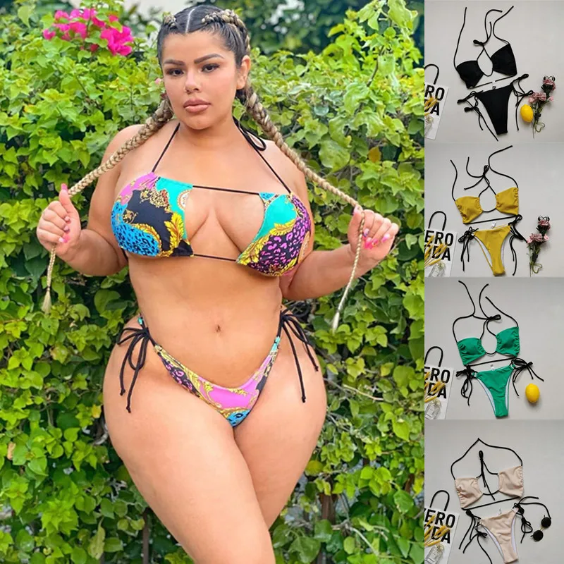 Factory S-5xl Hot Sale Women Swimsuits Summer & Beachwear Plus Size Two Piece Swimwear
