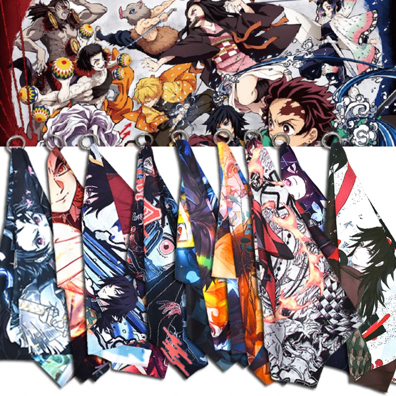 2023 New Japanese Anime Demon Hunter Keychain Tanjiro Mural Key TAG Midouzi Wall Decoration Keychain Jujutsu Kaisen one piece