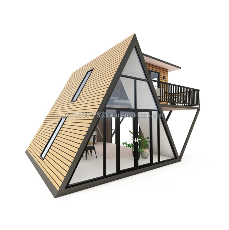 Triangle Shape Structure Prefab Container House Two Bedroom One Bath Kitchen Triangle House A Frame House Kit For living Hotel