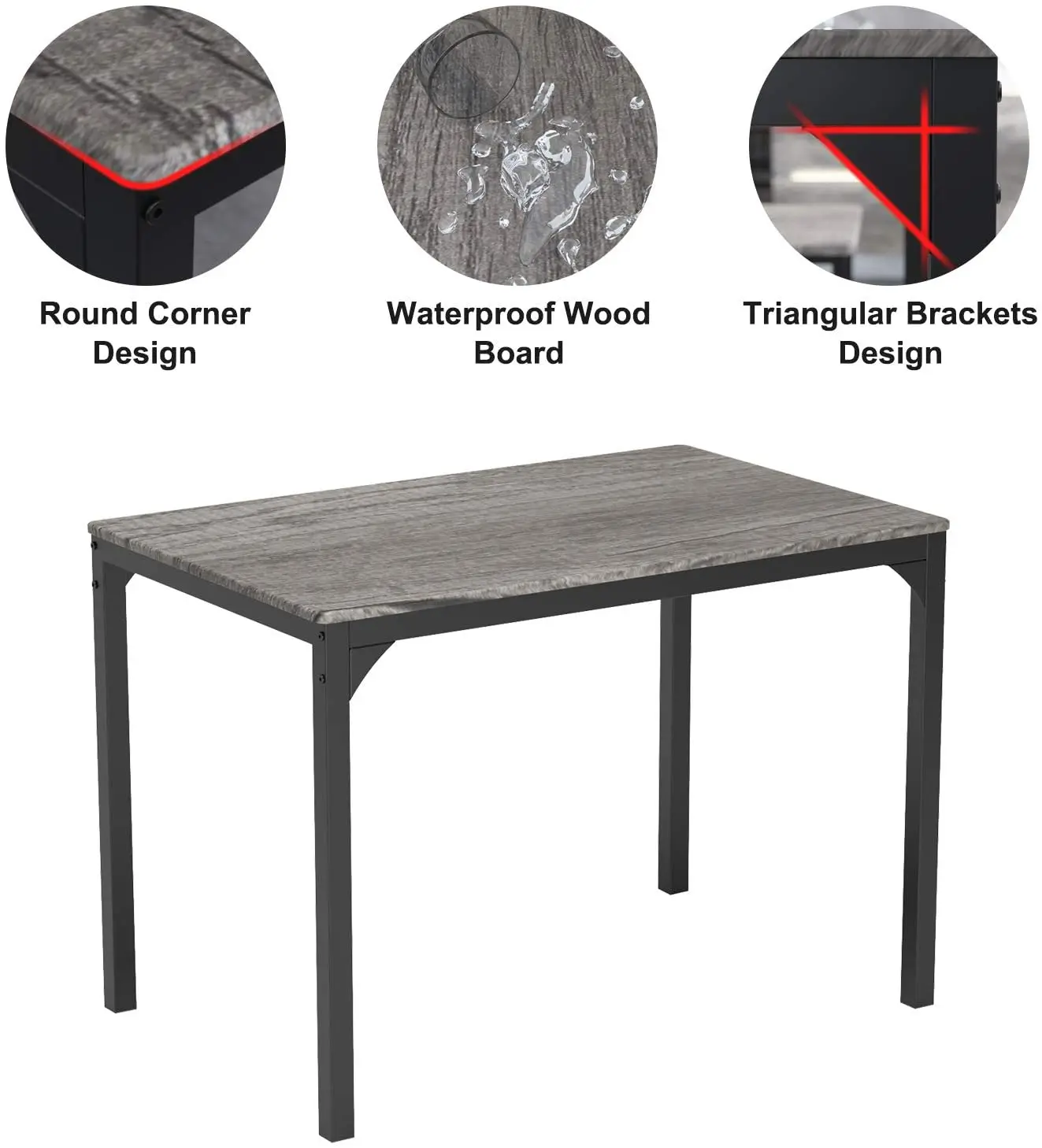 Набор из 6 предметов, обеденный стол со скамейкой, компактный деревянный кухонный стол и 5 стульев с металлическими ножками, столовые наборы