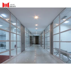 Modern cheaper aluminum double glass with blind restaurant cubicle demountable movable partition wall