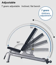 Commercial Gym Equipment Incline Workout Strength Training Decline Flat Adjustable Dumbbell  Weight Bench for Weight Lifting