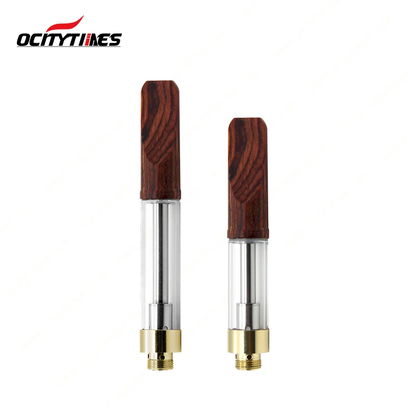 Hot 2019 wood tip ceramic coil vape cartridge glass