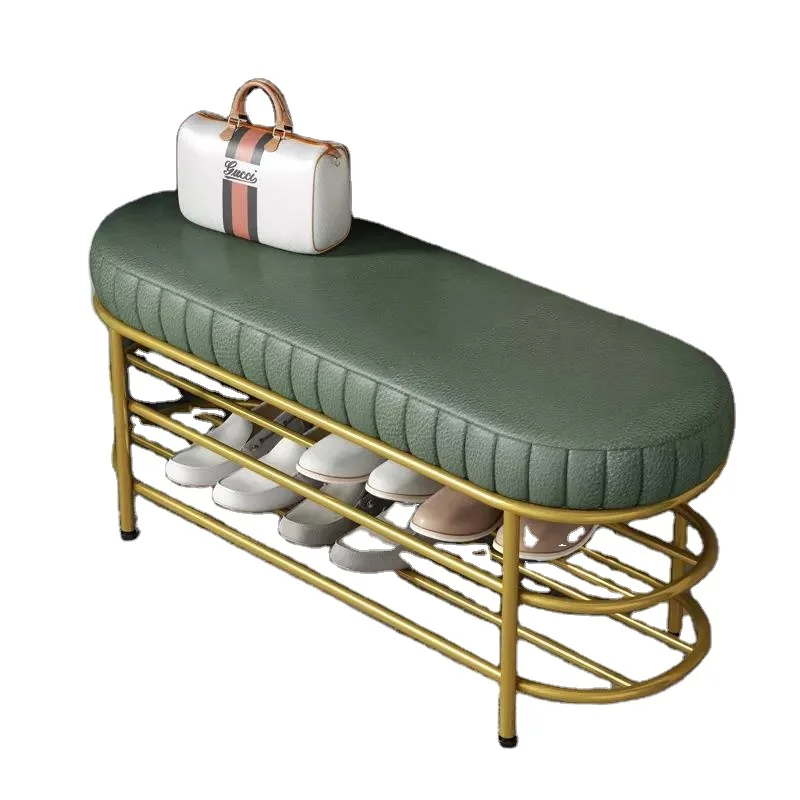 Modern Metal Shoe Changing Stool Shoe Display Rack