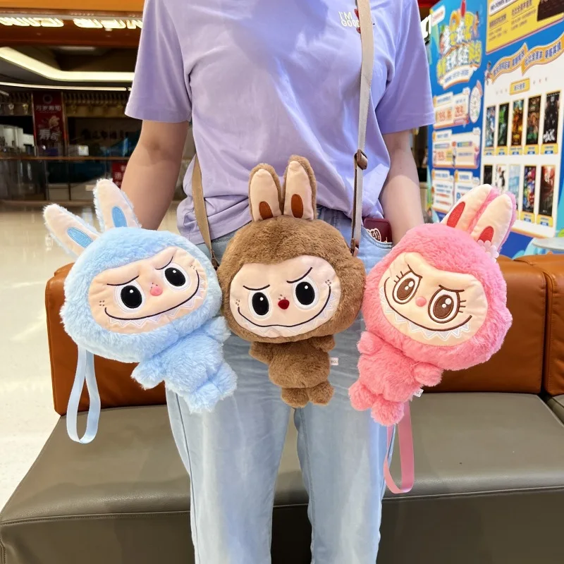 New Labubu Shoulder Bag Cute Cartoon Plush Doll Backpack Student Crossbody Bags The Monsters Outdoor Travel Bag Toy