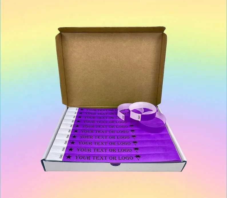 Disposable bracelet nfc solid color 20mm synthetic paper wristbands rfid  KTV ticket bar identification paper band