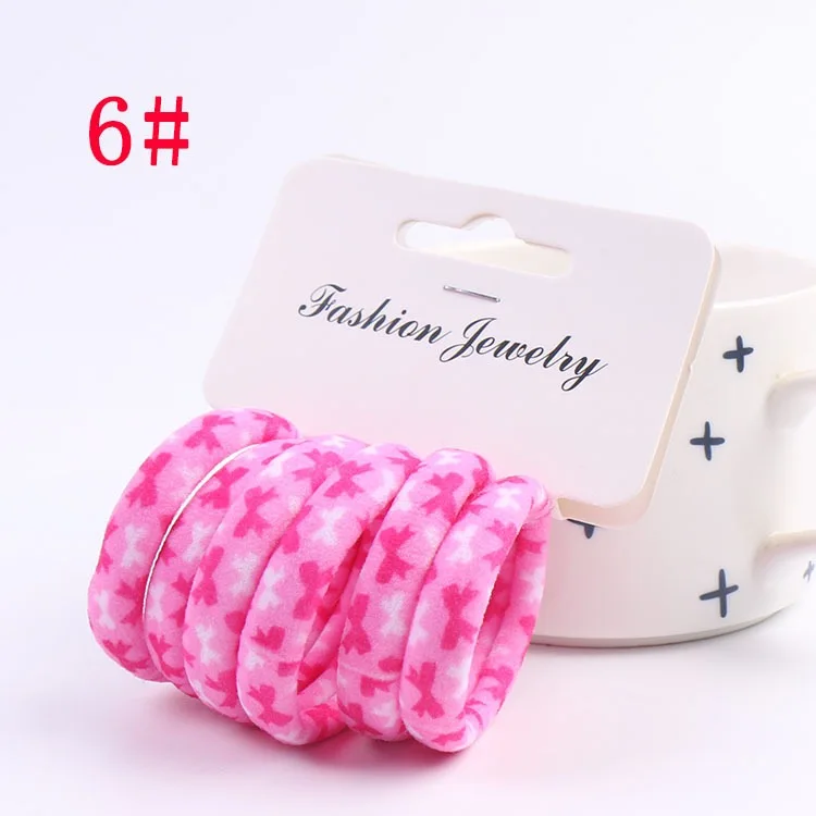 Top Quality 6pcs/set Nylon Seamless Baby Girls Rubber Bands Hair Accessories High Elastic Sweet Kids Hair Ties
