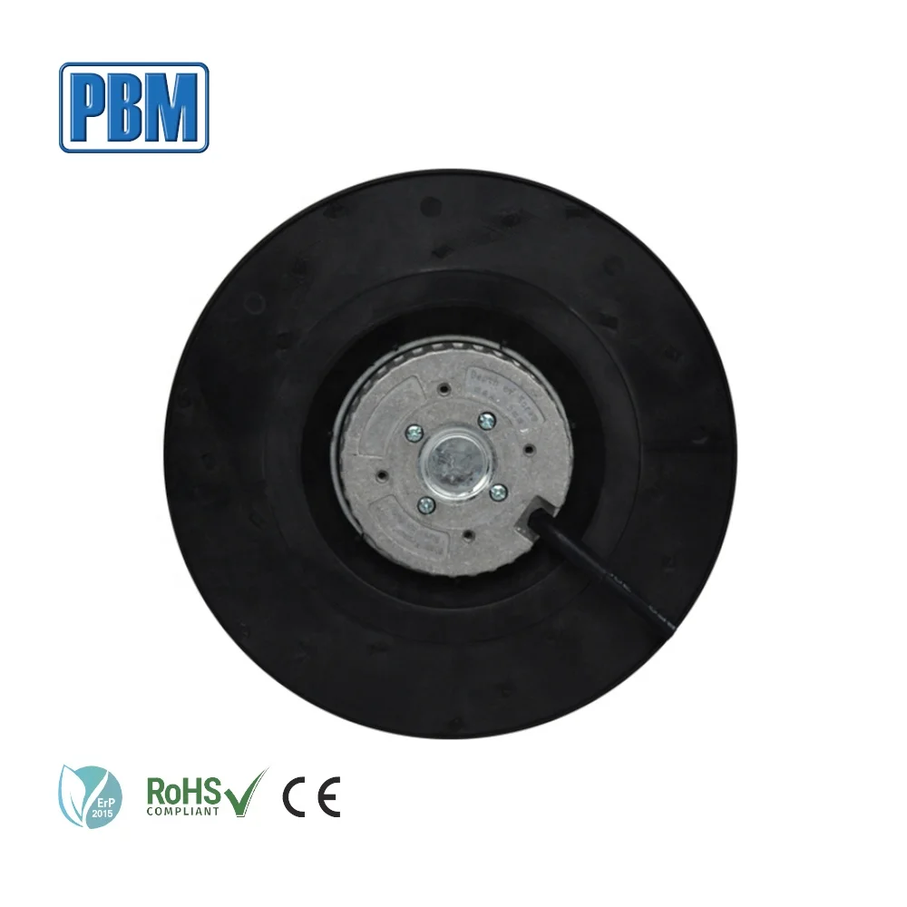 190mm DC 24V EC Motor Ceiling Centrifugal Fan with Plastic Backward Impeller