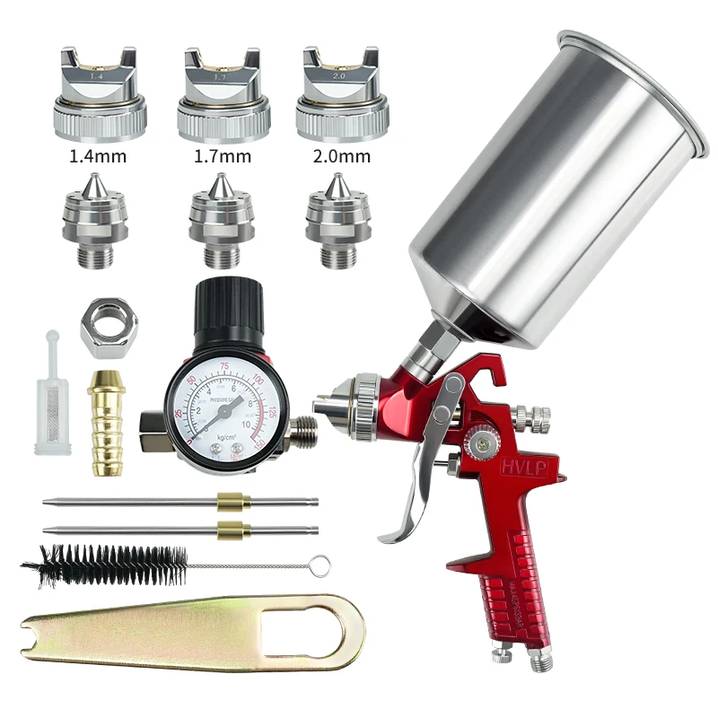 Support Single Piece Take Sample 2024 Wholesale High Quality Pneumatic Spray Gun H827 Red spray paint machine