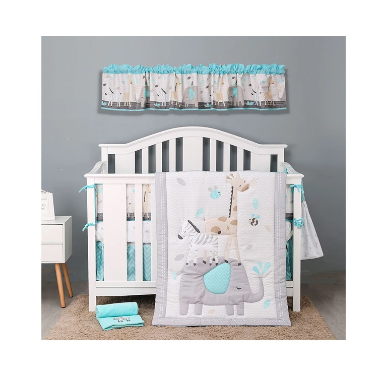 4Pieces Baby Cot Bedding Bedroom Products Foldable Babies Bed Crib Set Bedding