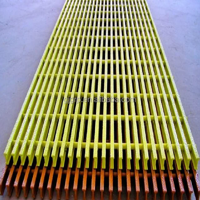 high strength yellow plastic grating 38*38*38mm FRP floor for car wash