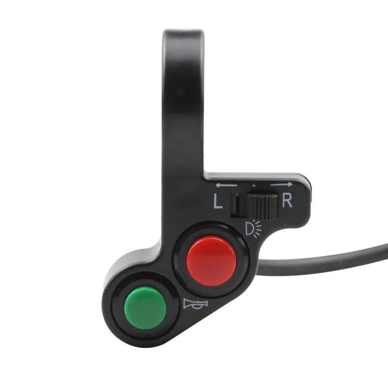 Motorcycle Electric Bike/Scooter Light Turn Signal&Horn Switch ON/OFF Button W/Red Green Buttons 22mm Dia Handlebars