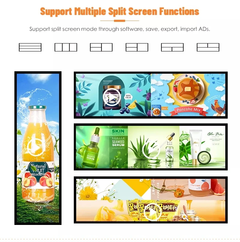 Тотем полка для супермаркетов маркетинговый дисплей ЖК-дисплей стретч-бар 23 1 дюймов внутренний экран OEM SDK PVD опционально 50000HUORS