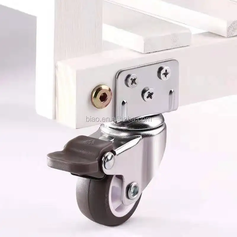 Weight Capacity 27Kg TPE 2 Inch L Type Cabinet Table Baby Cot Flower Stand Rubber Furniture Wheel