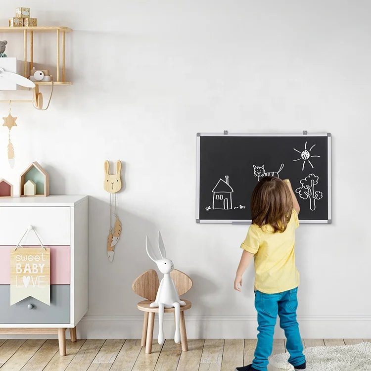 School wall hang aluminium frame magnetic black chalk board standard size classroom chalkboard blackboard