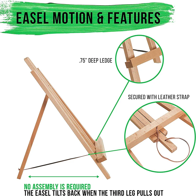 Tabletop Display Stand  Artist canvas  Easel,Beechwood Tripod for kids  Painting easel artists painting set