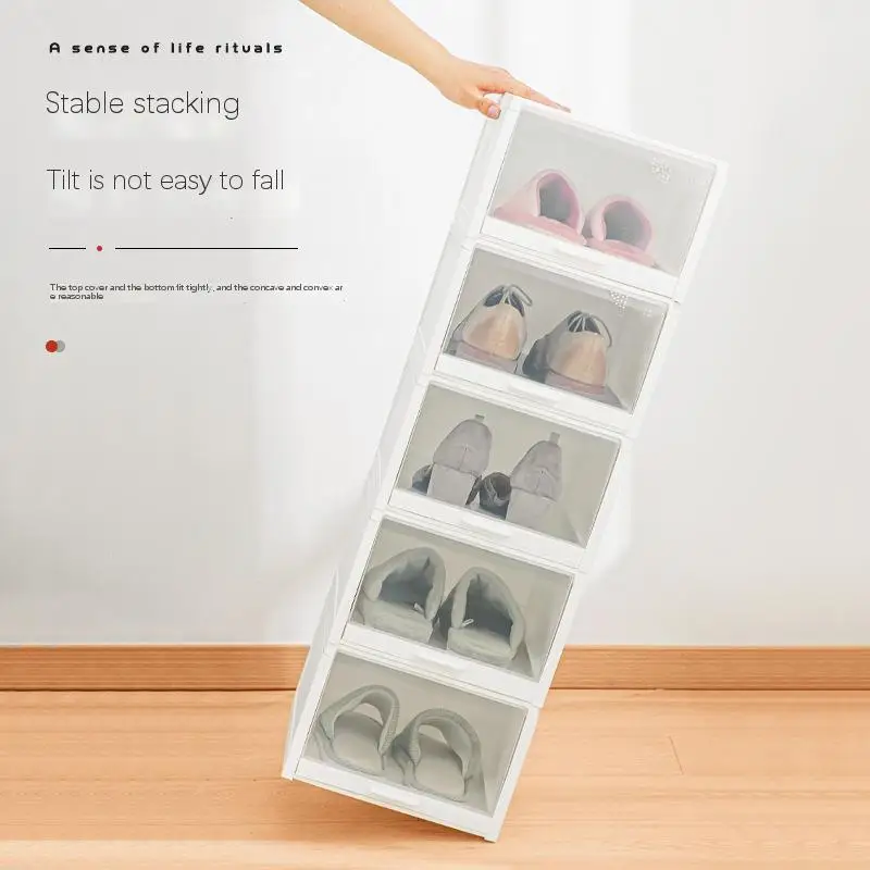 Drawer-type transparent household plastic folding dustproof shoe box with drawer high quality  type shoe box  sliding