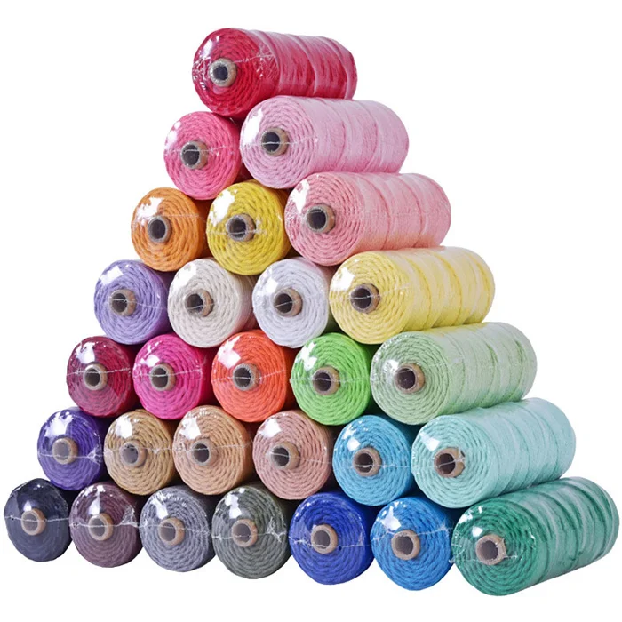 
 Wholesale Custom 3mm 4mm 5mm Natural Cotton Macrame Cord Bulk Braided Rope  