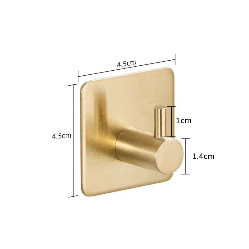 Bathroom Accessory Stainless Steel Wall Hooks Self Adhesive for Hanging Coat Storage Organization Heavy Duty Silver Modern Style