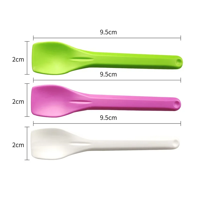 Custom Individually Wrapped Cutlery Compostable Biodegradable Disposable Mini Cute PLA Colored Yogurt Ice Cream Spoon With LOGO