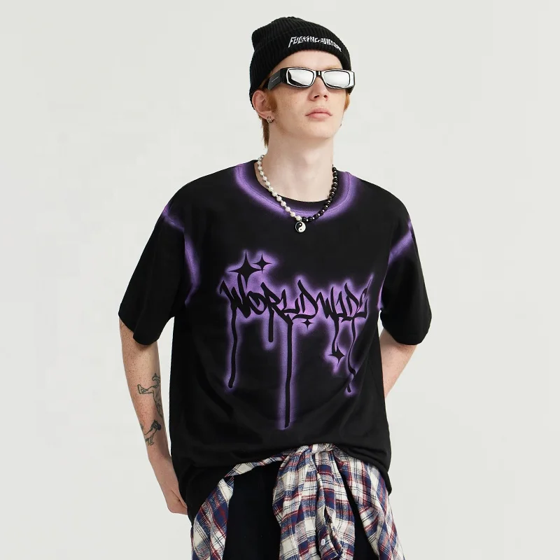 INFLATION Graffiti Printing customized  tshirts streetwear clothing manufacturers custom blank tshirt