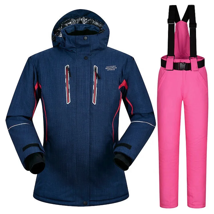 custom winter keep warm womens detachable hooded ski race snowboard suit snow jacket pant set