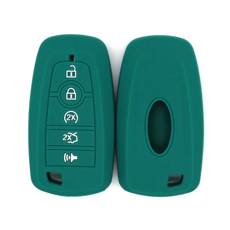 Silicone Car Key Cover with 5 Buttons Protective Shell Case for Ford Accessory keys Protector