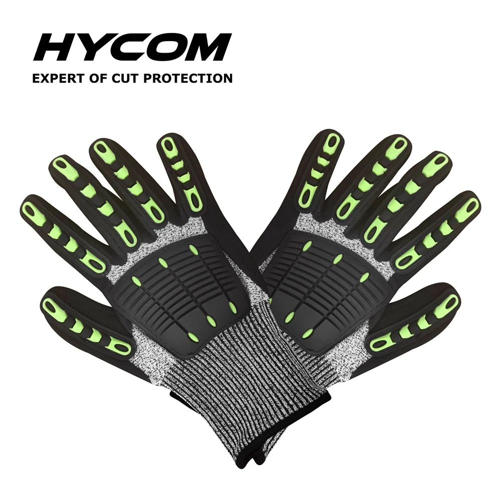 HYCOM ANSI Certified Anti Impact Cut Resistant TPR Gloves Mechanic Impact Resistant Gloves