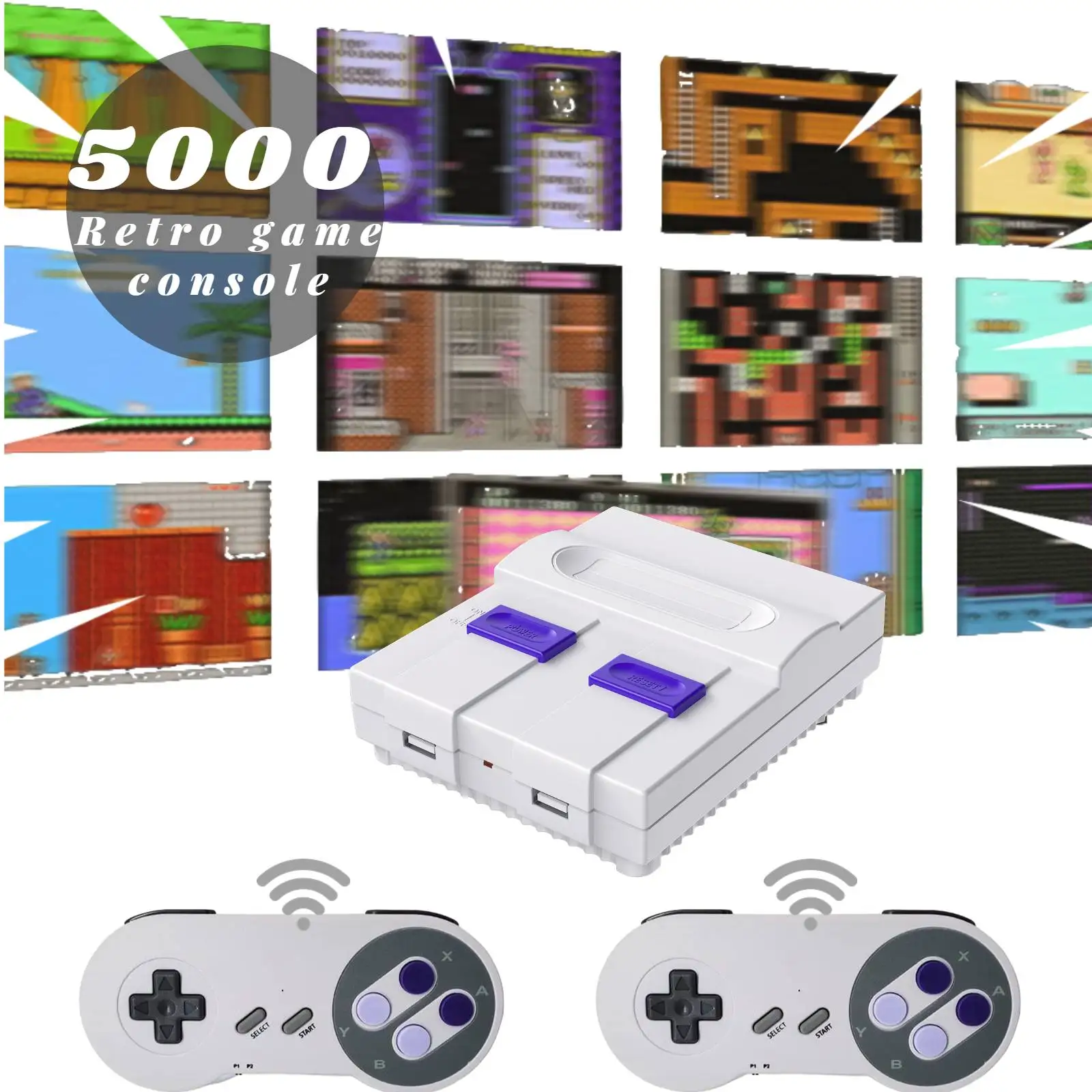 Супер Классическая Мини Ретро игровая консоль встроенная в 5000 + различные классические видеоигры выход 4k HD и двойные беспроводные контроллеры