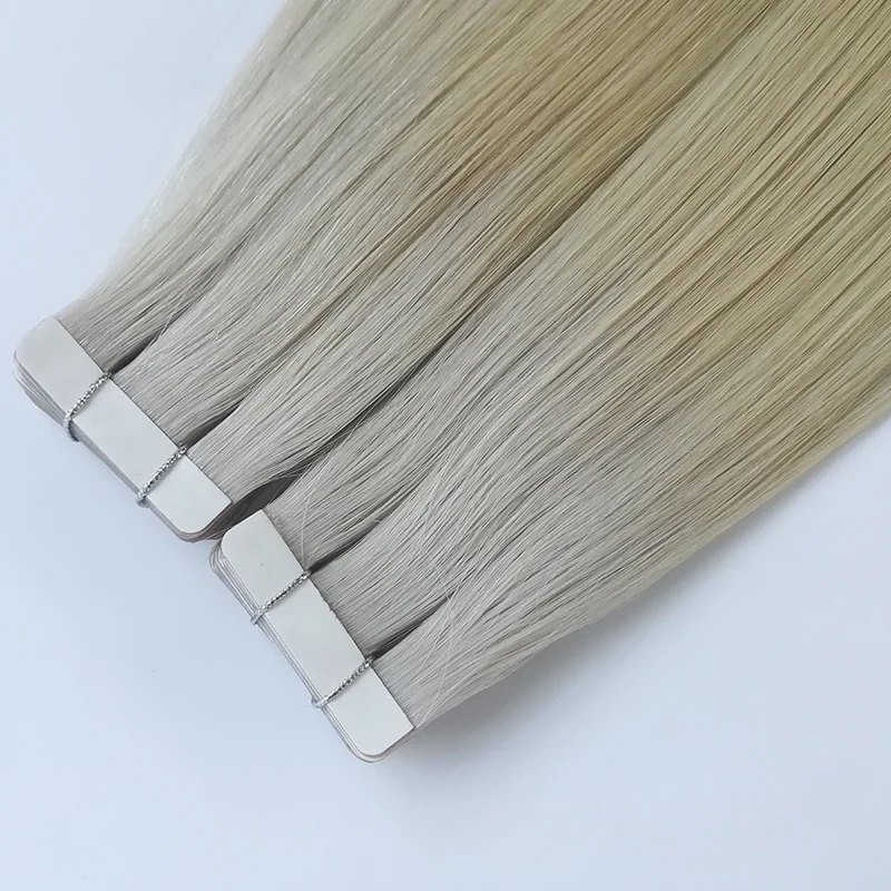 2024 Blonde Seamless Hand Tied Cuticle Aligned Invisible Real Raw 100gr Hair Virgin Tape In Weft Human Remy Hair Extensions