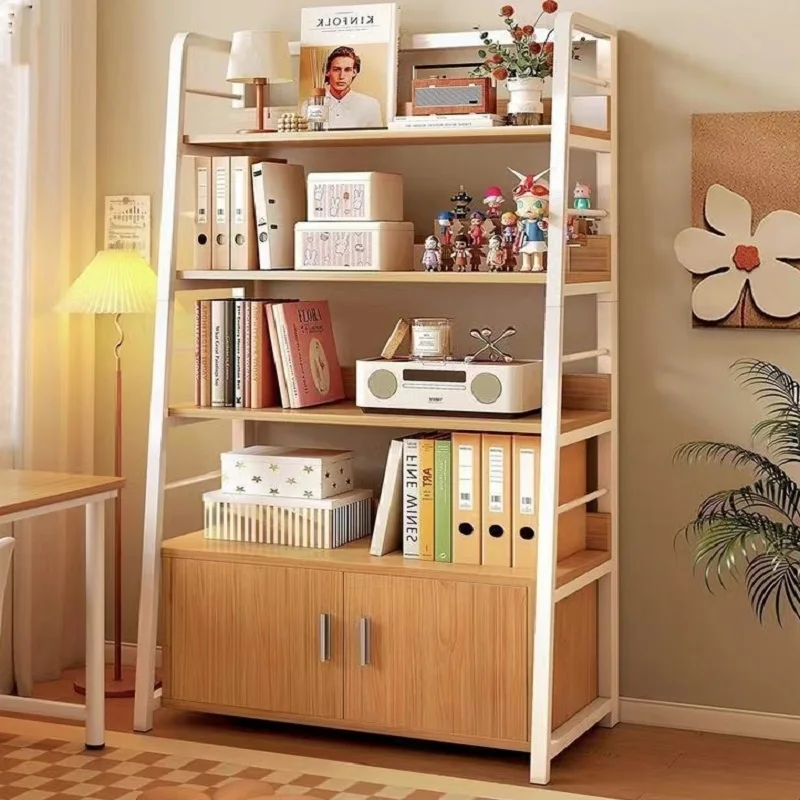 Hight Quality Walnut Hose Storage Rack Kids Study Room Panel Book Shelf Wooden Library Bookshelf