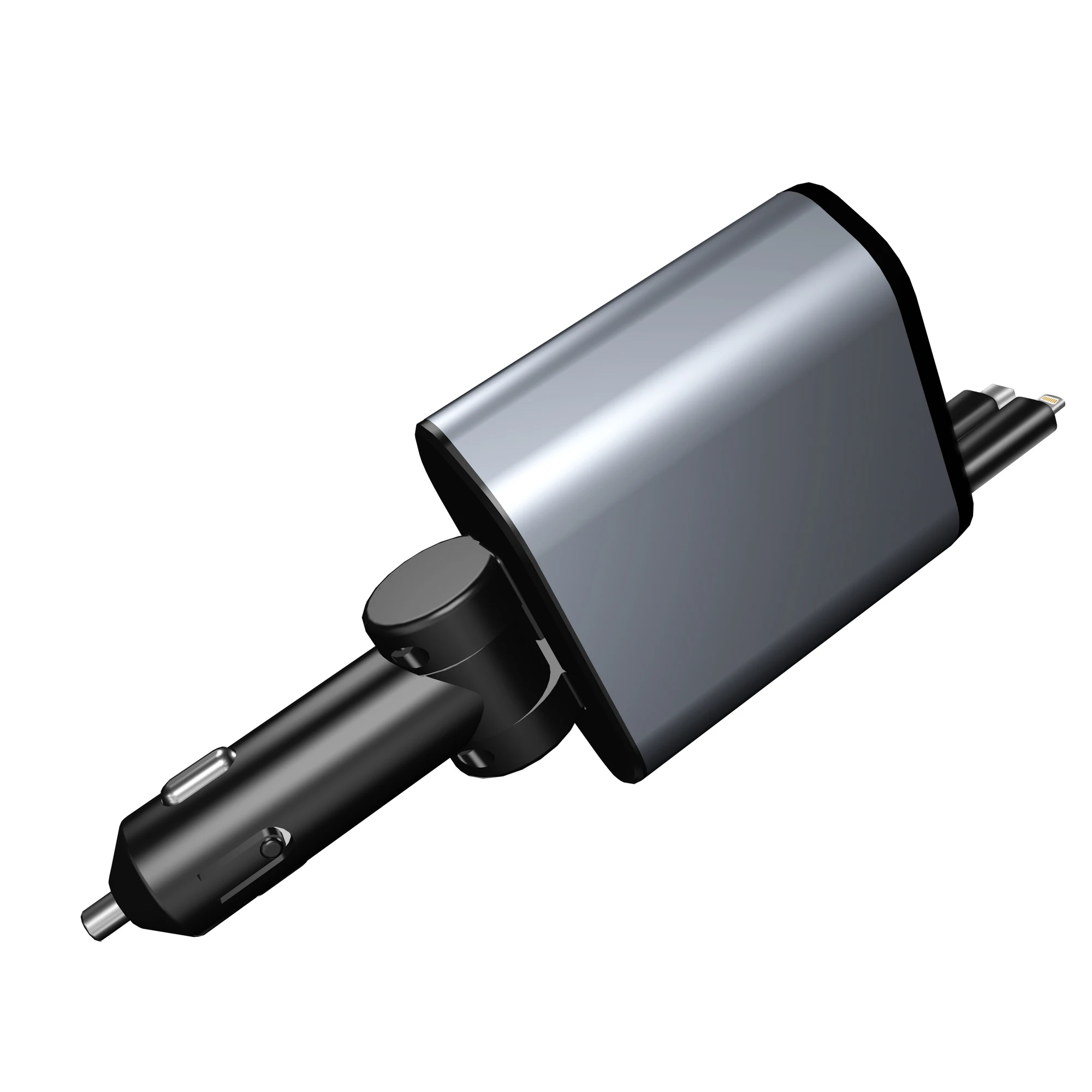 4 в 1 A1 Портативный PD Type C Алюминиевый сплав Выдвижной USB Супер быстрая зарядка автомобильное зарядное устройство кабель адаптер для телефона