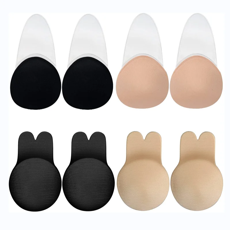 Oucheng Popular Invisible Backless Adhesive Bra Wholesale Fabric Washable Rabbit Ear Breast Lift Up Bra