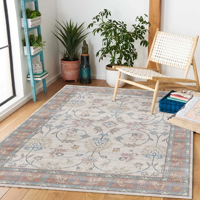 Custom Persian design with anti slip backing printed carpet for living room