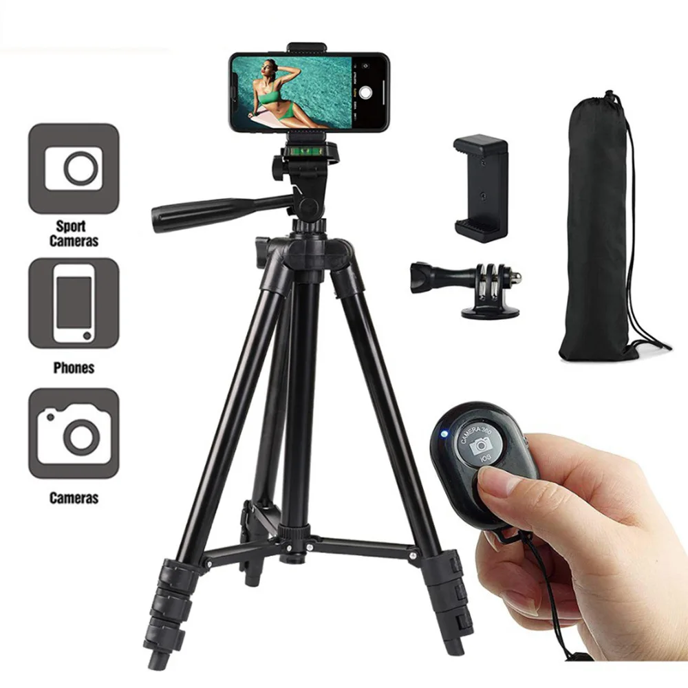 Original Factory Supply 3110 Live Broadcast Tripod 4-Section Foldable Legs Aluminum Alloy Camera Tripod Stand