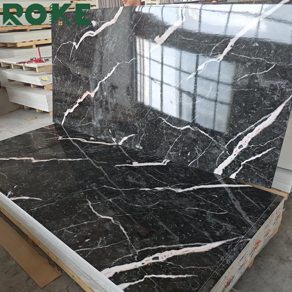 ROKE Hot Sale Marble Sheet Pvc Wall Panel And Uv Marble Plastic Sheet With Marble Effect Provided By Factory