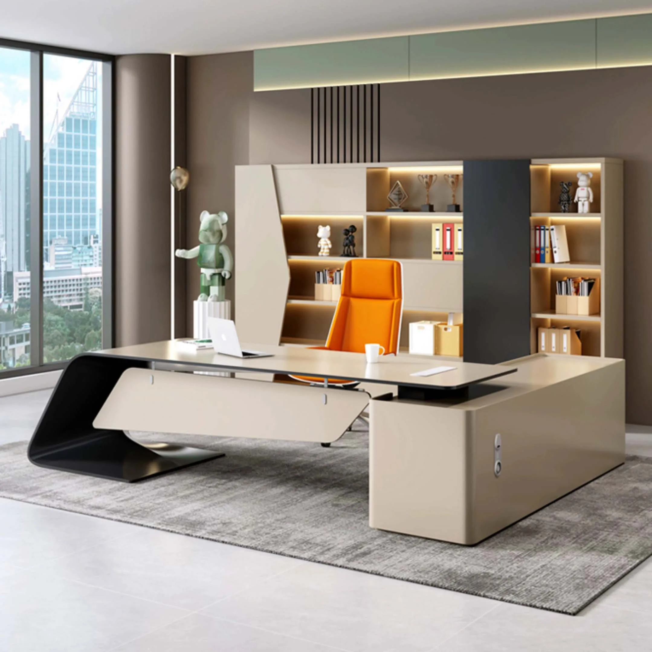 Office Furniture Executive Ceo Desk Boss Desks E1 Customize Melamine Material Luxury Wooden Lawyer Office Desk