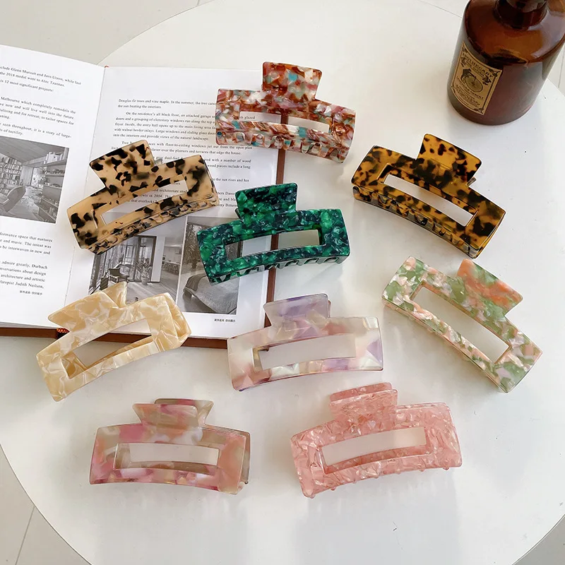 ins hot sale wholesale women hair clip acrylic acetate hair claw clip for thick hair