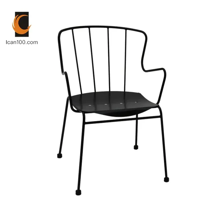 Wire Steel Chair Metal Legs Restaurant Furniture Coffee Shop Metal Black Dining Chair