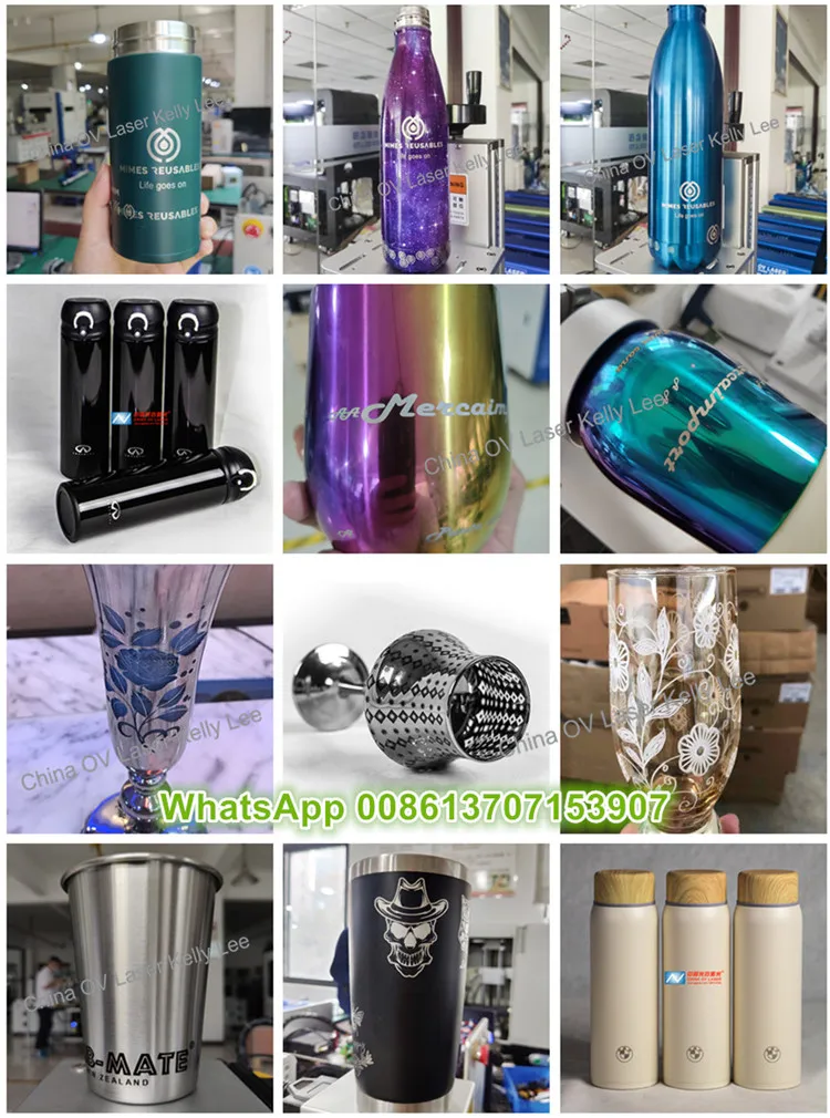 Станок для гравировки металлических бутылок с водой, стальной стакан, станок для лазерной гравировки стаканов, машина для лазерной маркировки стаканов с поворотом