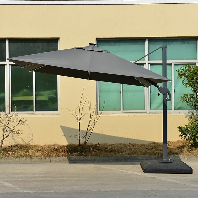 Newest Product Custom 3X3M Led Square Cantilever Solar Beach Powered Sun Patio Umbrella