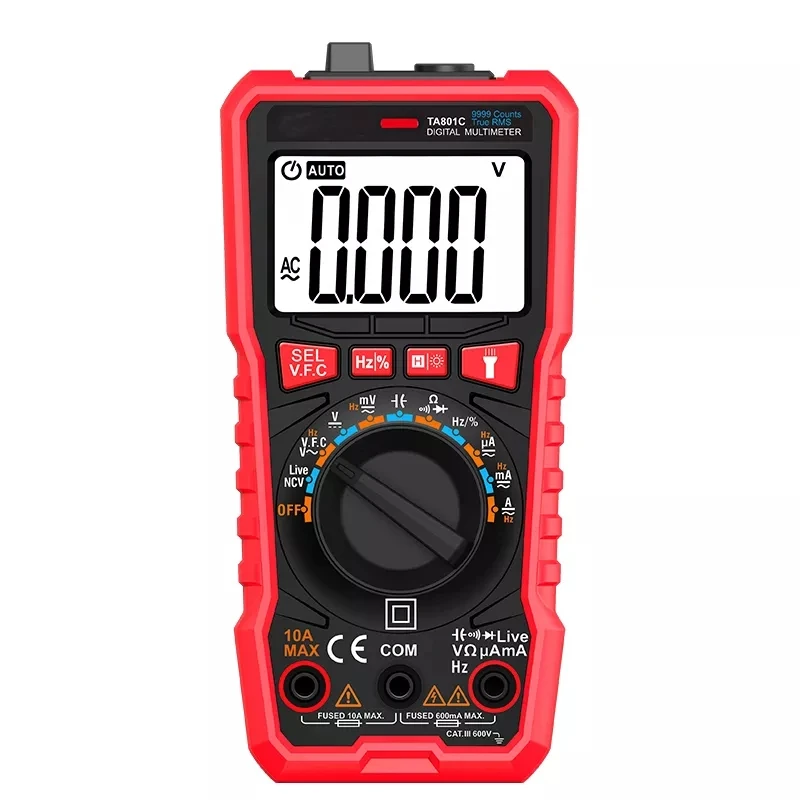 TA801C Digital Multi Tester Multimeter Manual Automatic Integration Voltage Current Resistance Capacitance Lcd Display